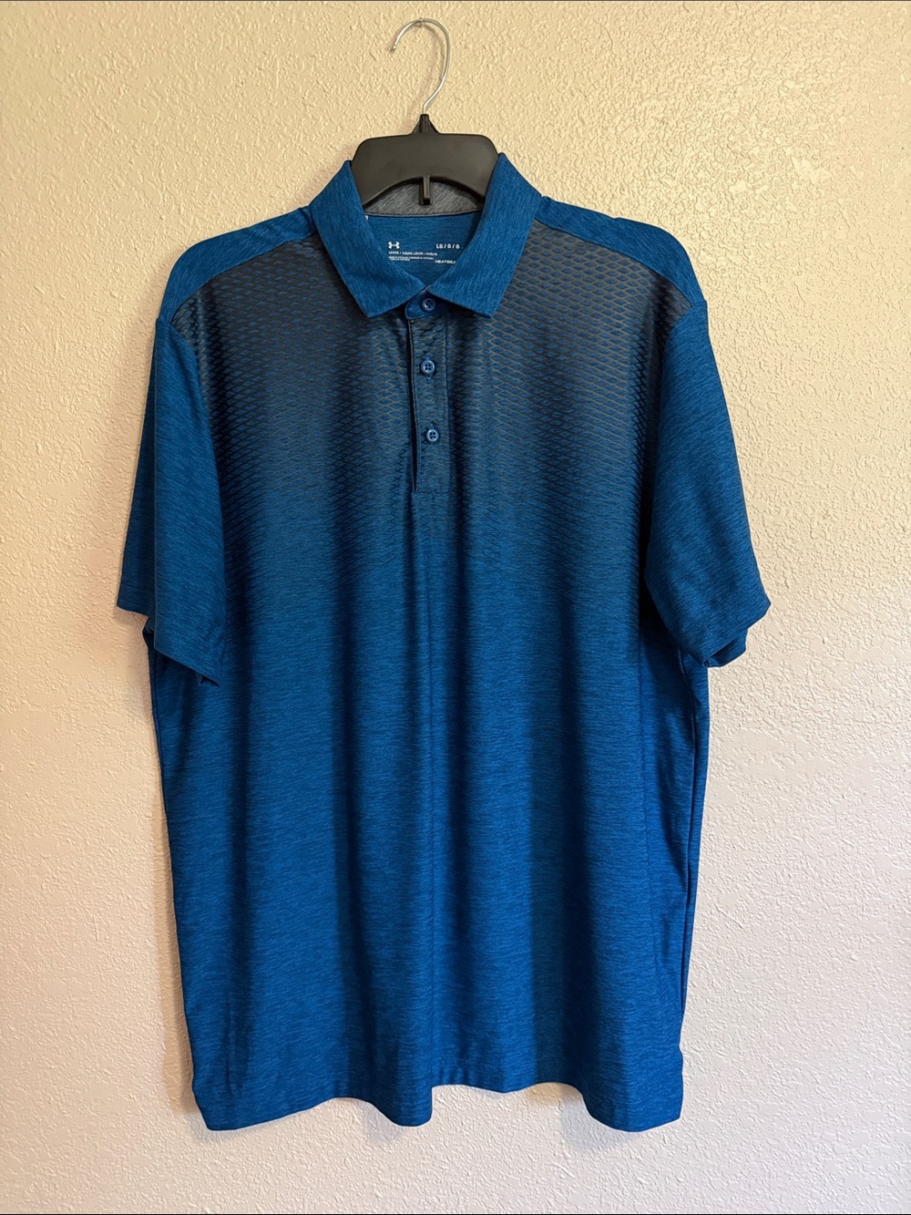 Under Armour Men’s HeatGear Blue Textured Polo Shirt